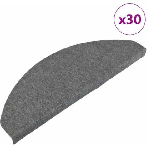 vidaXL Tapis d'escalier auto-adhésifs 30 pcs gris 65x22,5x3,5 cm