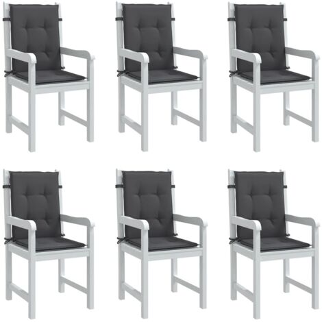 vidaXL Lowback Chair Cushions 6 pcs Melange Anthracite 100x50x4 cm Fabric