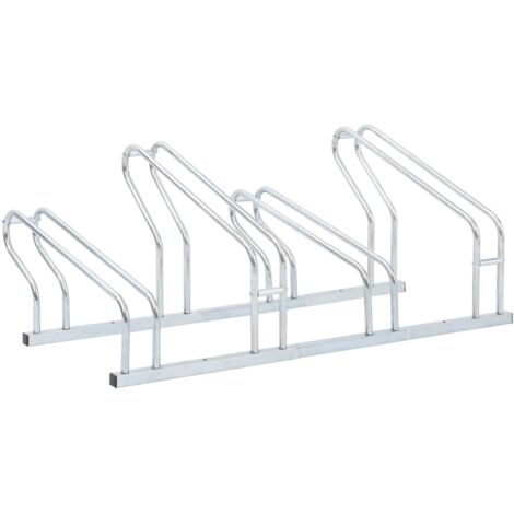 vidaXL Bicycle Stand for 4 Bikes Floor Freestanding Galvanised Steel