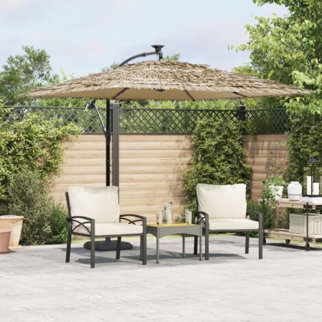 Vidaxl – Parasol droit avec LEDs – Mât en acier – Protection UV – Dimensions 269x269x235 cm – Idéal pour terrasses et jardins