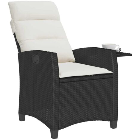 Tabouret Pliable En Rotin Synthétique Noir VidaXL - Robuste Et Compact Pour Intérieur Extérieur