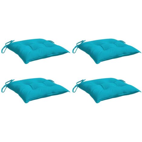 vidaXL Chair Cushions 4 pcs Turquoise 40x40x7 cm Fabric