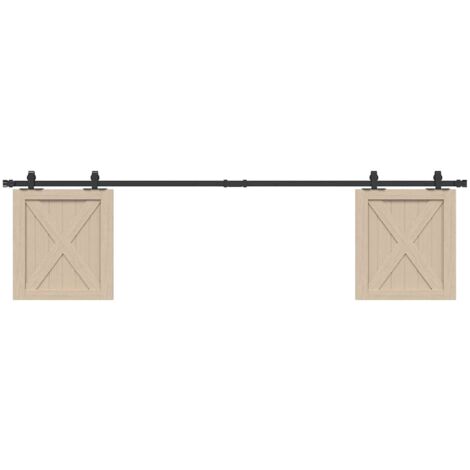vidaXL Sliding Cabinet Door Kit 200 cm Carbon Steel
