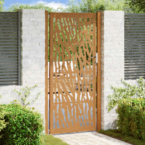 vidaXL Garden Gate 100x200 cm Weathering Steel Trace Design