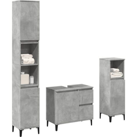 vidaXL Ensemble de meubles de salle de bain 3 pcs gris béton (1/5)