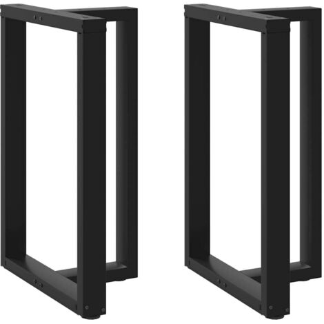 Vidaxl – Pieds de table de bar en acier noir – Lot de 2 – Dimensions 60x35x(90-91) cm – Niveleurs réglables pour sols irréguliers (1/6)