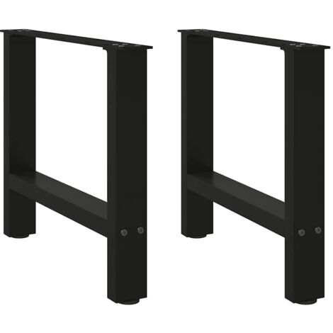 Pieds de table basse Noir 2 pièces 60 x (42-43) cm Acier vidaXL