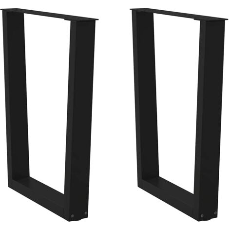 vidaXL Dining Table Legs V-Shape 2 pcs Black 70x(72-73,3) cm Steel