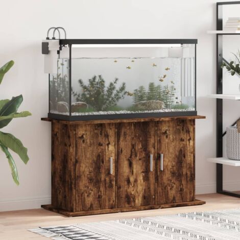 Vidaxl – Support pour aquarium chêne fumé 101x41x58 cm – Bois d'ingénierie – Résistant à l'humidité – 6 compartiments de rangement