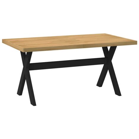 Vidaxl – Table de salle à manger en pin massif – Dimensions 160x90x75 cm – Pieds en X pour stabilité – Design rustique et durable (1/5)