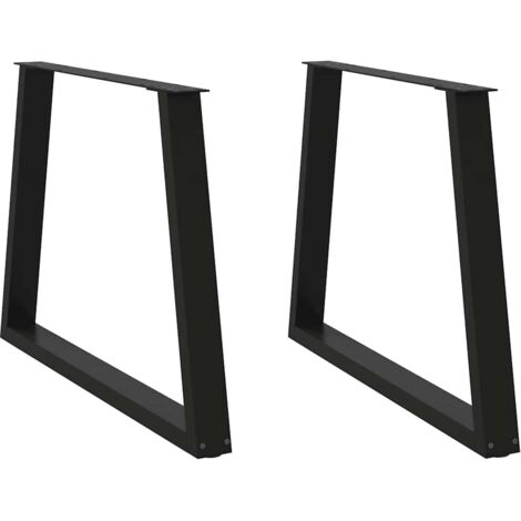 vidaXL Pieds de table à manger forme de V 2 pcs noir 100x(72-73,3) cm