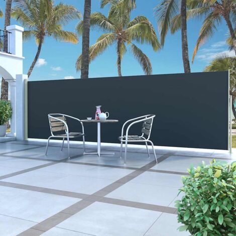 Vidaxl – Auvent latéral rétractable 500 x 160 cm – Tissu polyester résistant aux UV et à l'eau – Cadre en acier – Protection contre le vent et le soleil