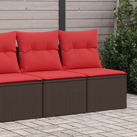 vidaXL Salon de jardin avec coussins 2pcs marron résine tressée acacia (1/5)