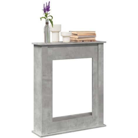 vidaXL Fireplace Surround Concrete Grey 75x20x87,5 cm Engineered Wood