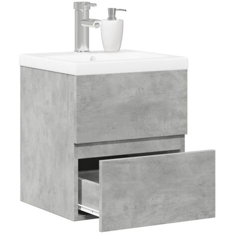 vidaXL Ensemble de meubles de salle de bain 2 pcs gris béton