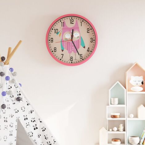 vidaXL Wall Clock Pink Ø25,5 cm Polystyrene and Glass (1/5)