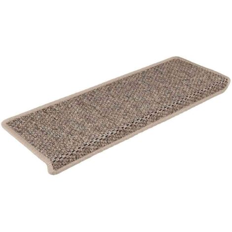 vidaXL Tapis d'escalier autocollants 30 pcs 65x21x4 cm beige foncé