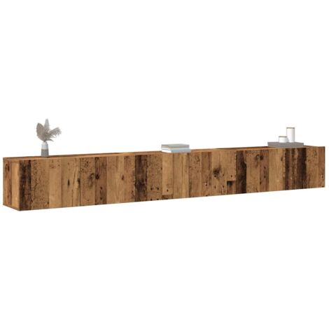 Vidaxl – Meuble TV mural 3 pièces en bois d'ingénierie – 6 compartiments de rangement – Design vintage – Surface résistante à l'humidité (1/5)