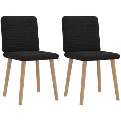 vidaXL Dining Chairs 2 pcs Black Fabric (1/5)