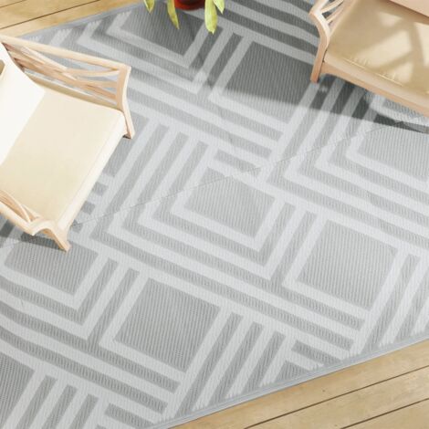 Vidaxl – Tapis d'extérieur réversible 190x290 cm – Polypropylène résistant aux UV – Motif jacquard double couche – Facile à nettoyer