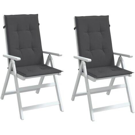 vidaXL Highback Chair Cushions 2 pcs Melange Anthracite 120x50x4 cm Fabric