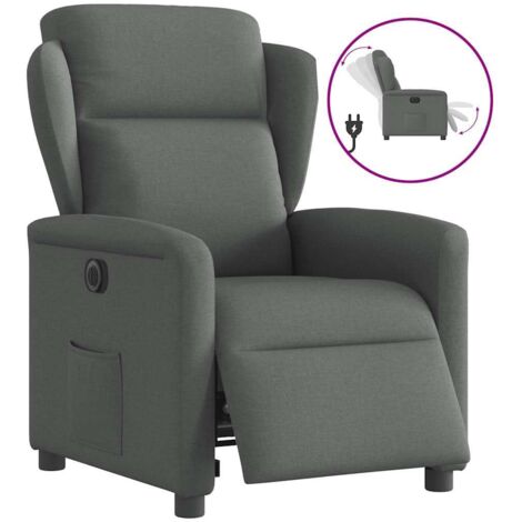 vidaXL Electric Recliner Chair Dark Grey Fabric (1/5)