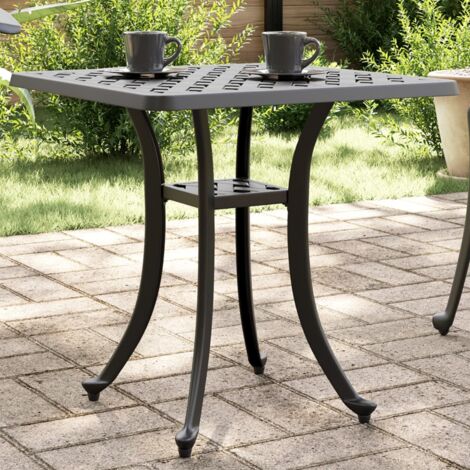 vidaXL Garden Table Black 53x53x53 cm Cast Aluminium (1/5)