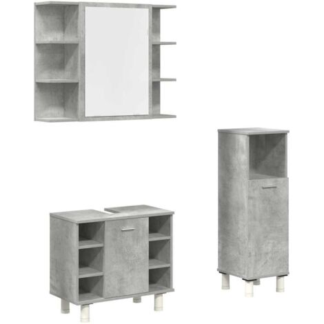vidaXL Ensemble de meubles de salle de bain 3 pcs gris béton (1/5)