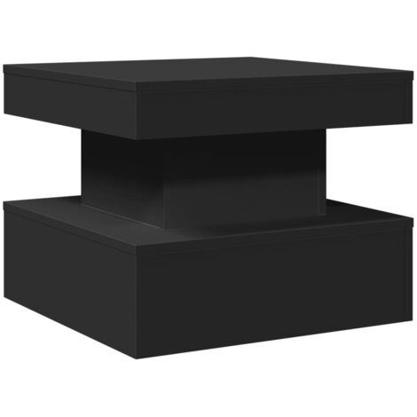 vidaXL Coffee Table with LED Lights Black 50x50x40 cm