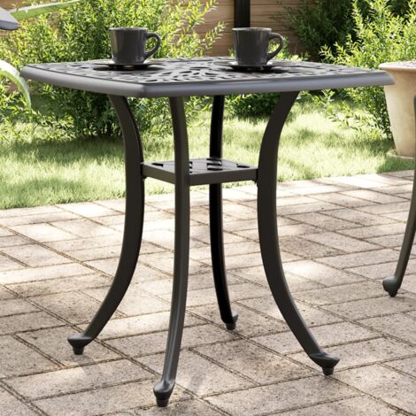 Table de jardin noir 53x53x53 cm aluminium coulé vidaXL