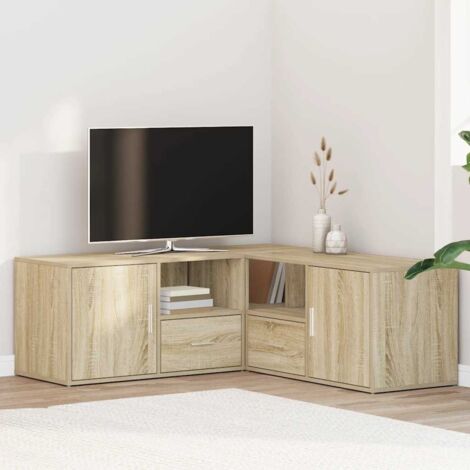 Vidaxl – Etagère d'angle en bois d'ingénierie 200x40x45 cm – 2 modes d'assemblage – Grand espace de rangement – Facile à entretenir