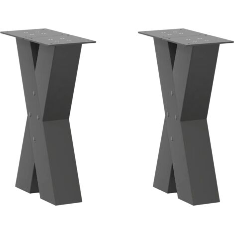 vidaXL Pieds de table basse forme de X 2 pcs anthracite 28x(42-43) cm