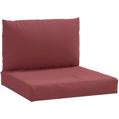 Coussins de palette lot de 2 rouge bordeaux mélangé tissu vidaXL
