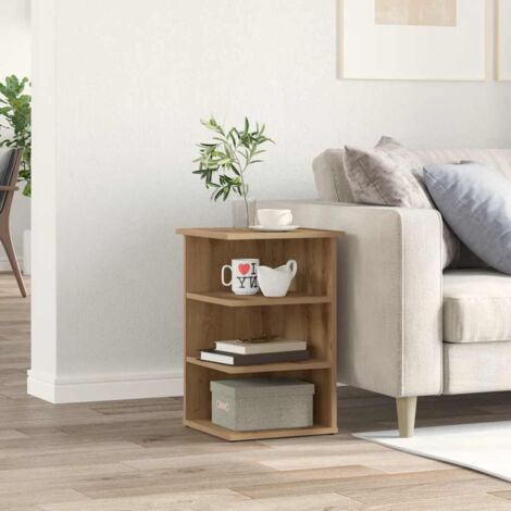 Vidaxl – Buffet chêne artisanal 35x35x55 cm – Bois d'ingénierie résistant à l'humidité – Grand espace de rangement – Facile à nettoyer (1/5)