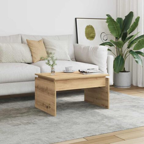 Vidaxl – Table basse fixe en bois d'ingénierie chêne artisanal 68x50x38 cm – Surface lisse résistante à l'humidité – Idéale pour décoration intérieure
