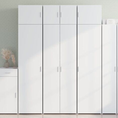 Vidaxl – Armoire de rangement haute 70x42,5x225 cm – Bois d'ingénierie blanc – Grand espace de rangement pour livres et objets – Pour petits espaces (1/6)