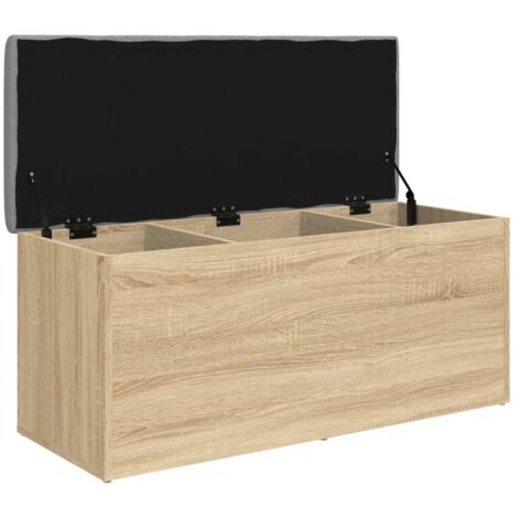 VidaXL Banc à Chaussures Banquette De Rangement Avec Siège Coussin - Sonoma Gris 42x42x45 Cm - Meuble Entrée Moderne