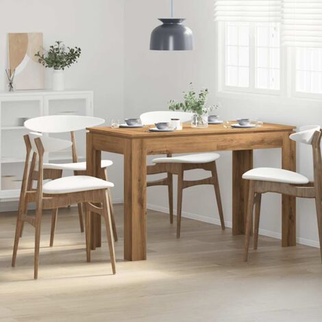 Vidaxl – Table de salle à manger chêne artisanal 120x60x76 cm – Bois d'ingénierie – Surface lisse et résistante à l'humidité – Assemblage requis