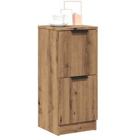 Vidaxl – Buffet 2 pcs chêne artisanal 30x30x70 cm – Bois d'ingénierie – Armoire de rangement multifonctionnelle – Fixation murale incluse