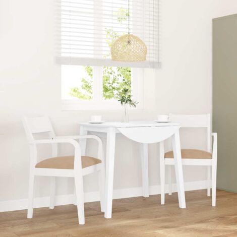 vidaXL Dining Chairs with Cushions 2 pcs White Solid Wood Rubber (1/5)