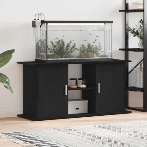 vidaXL Support d'aquarium chêne noir 121x41x58 cm bois d'ingénierie