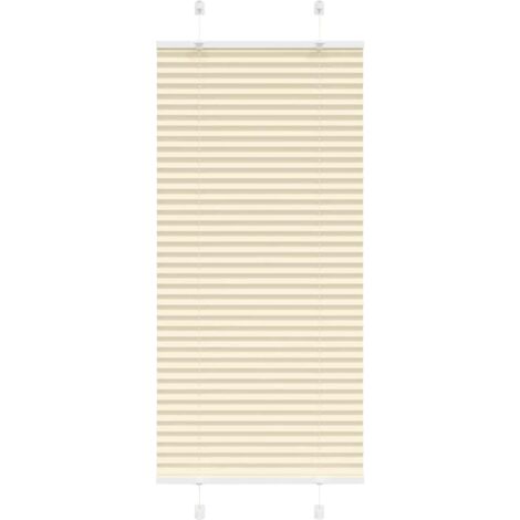 vidaXL Pleated Blind Cream 65x150 cm Fabric Width 64,4 cm Polyester (1/5)
