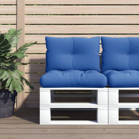 vidaXL Pallet Cushions 2 pcs Royal Blue Fabric