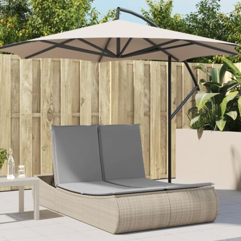 vidaXL Chaise longue double avec coussins beige résine tressée
