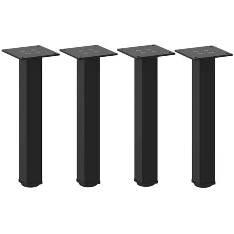 vidaXL Pieds de table basse 4 pcs noir 42-44 cm acier