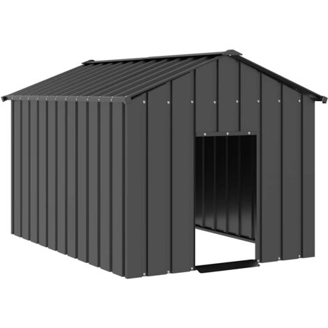 Vidaxl – Niche pour chien avec toit noir 113x153x101 cm – Acier galvanisé durable – Conception sans fond pour nettoyage facile