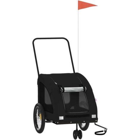 vidaXL Remorque de vélo pour animaux de compagnie noir