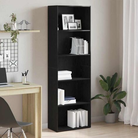 vidaXL Bookcase Black Oak 60x30x189 cm Engineered Wood