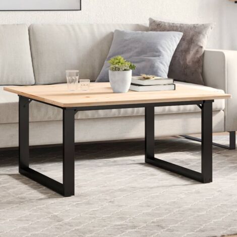 Vidaxl – Pieds de table basse en acier noir – Cadre en O 80x70x43 cm – Installation rapide avec trous pré-percés – Stabilité exceptionnelle