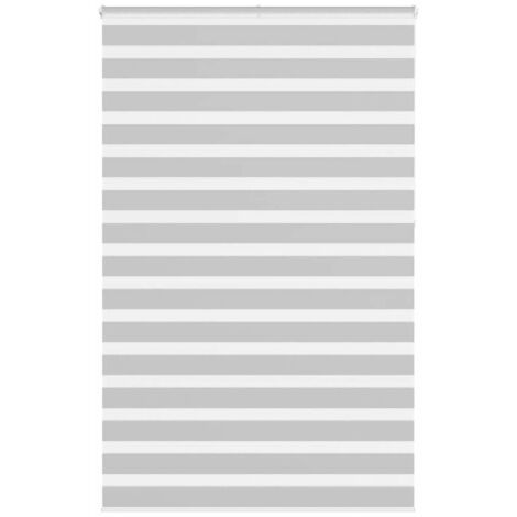vidaXL Zebra Blind Light Grey 140x230 cm Fabric Width 135,9 cm Polyester